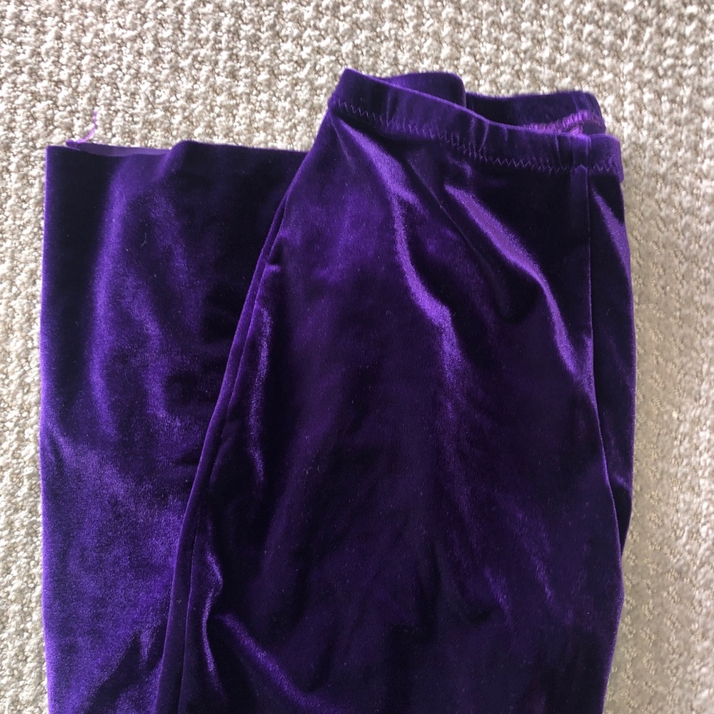 Purple velour yoga dance lounge pants